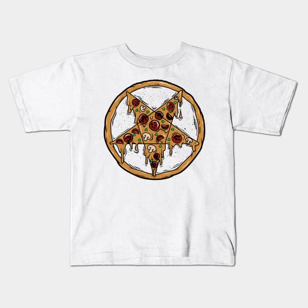 satanic pizza Kids T-Shirt by clownverty